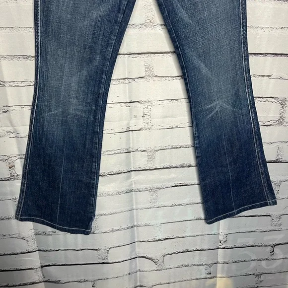 7 For All Mankind A Pocket Wide Leg Jeans Women’s 28×30 Dark Wash Relaxed Y2K - Picture 4 of 16